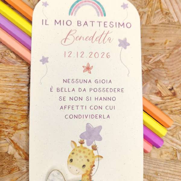 segnalibro battesimo carta piantabile